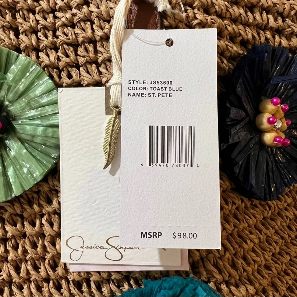 Jessica Simpson St. Pete Straw Tote - Toast Blue - Picture 9 of 12